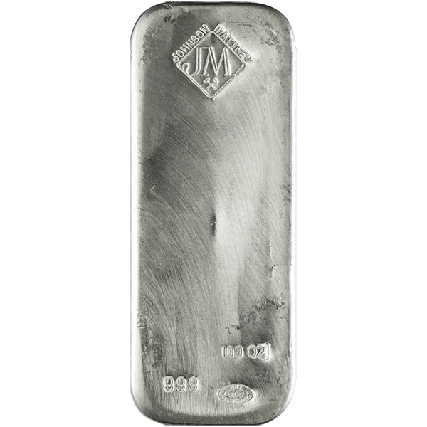 Buy 100 oz Johnson Matthey Silver Bar at Wholesale!