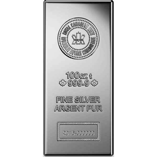 Buy 100 oz Royal Canadian Mint Silver Bar at Wholesale!