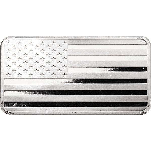 10 oz Silver Flag Bar