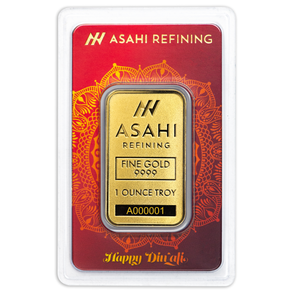 1 oz Asahi Mint Diwali gold bar