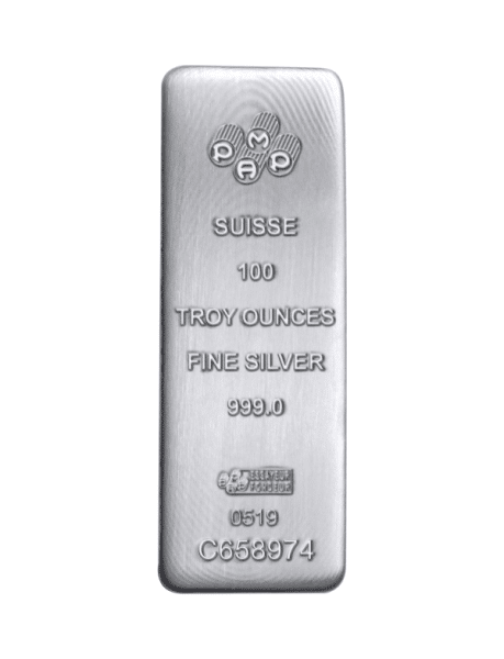 100 oz PAMP Suisse Cast Silver Bar Wholesale